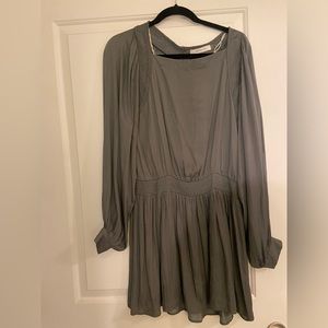 Mustard Seed grey drop waist long-sleeve dress Size M